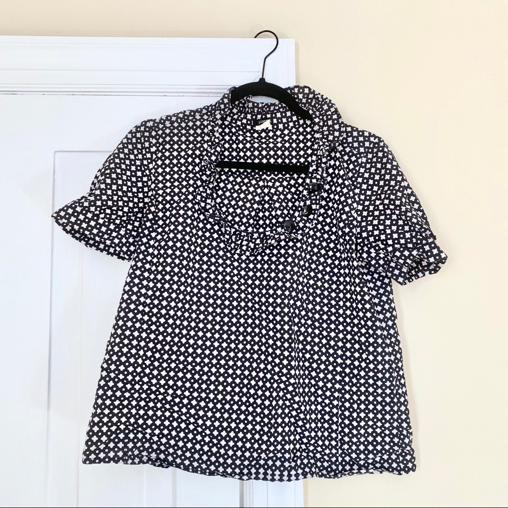 J. Crew Black and White Blouse